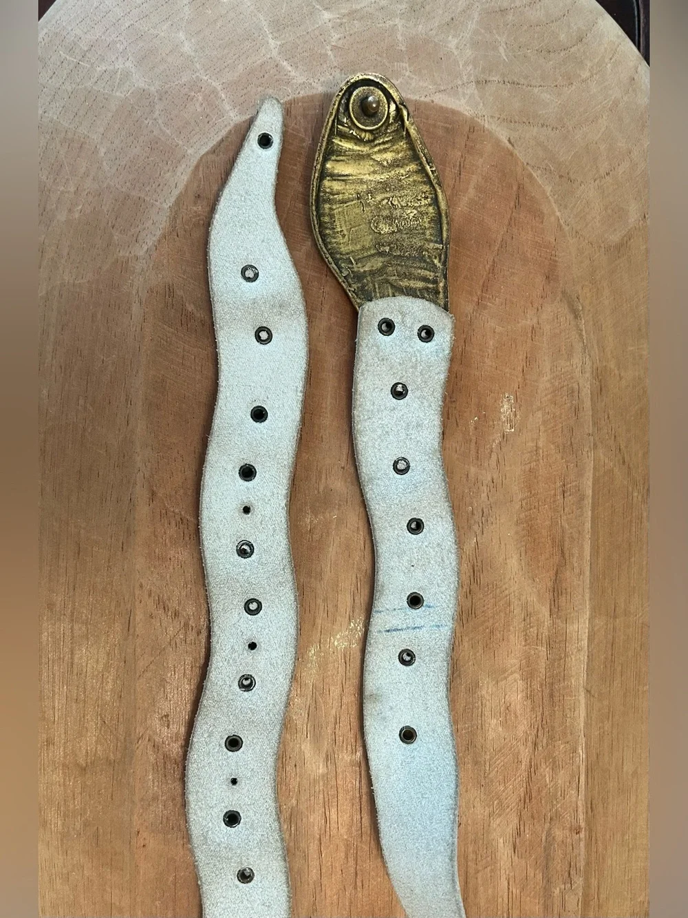 Vintage 1980’s Snake Metal & Leather Statement Belt